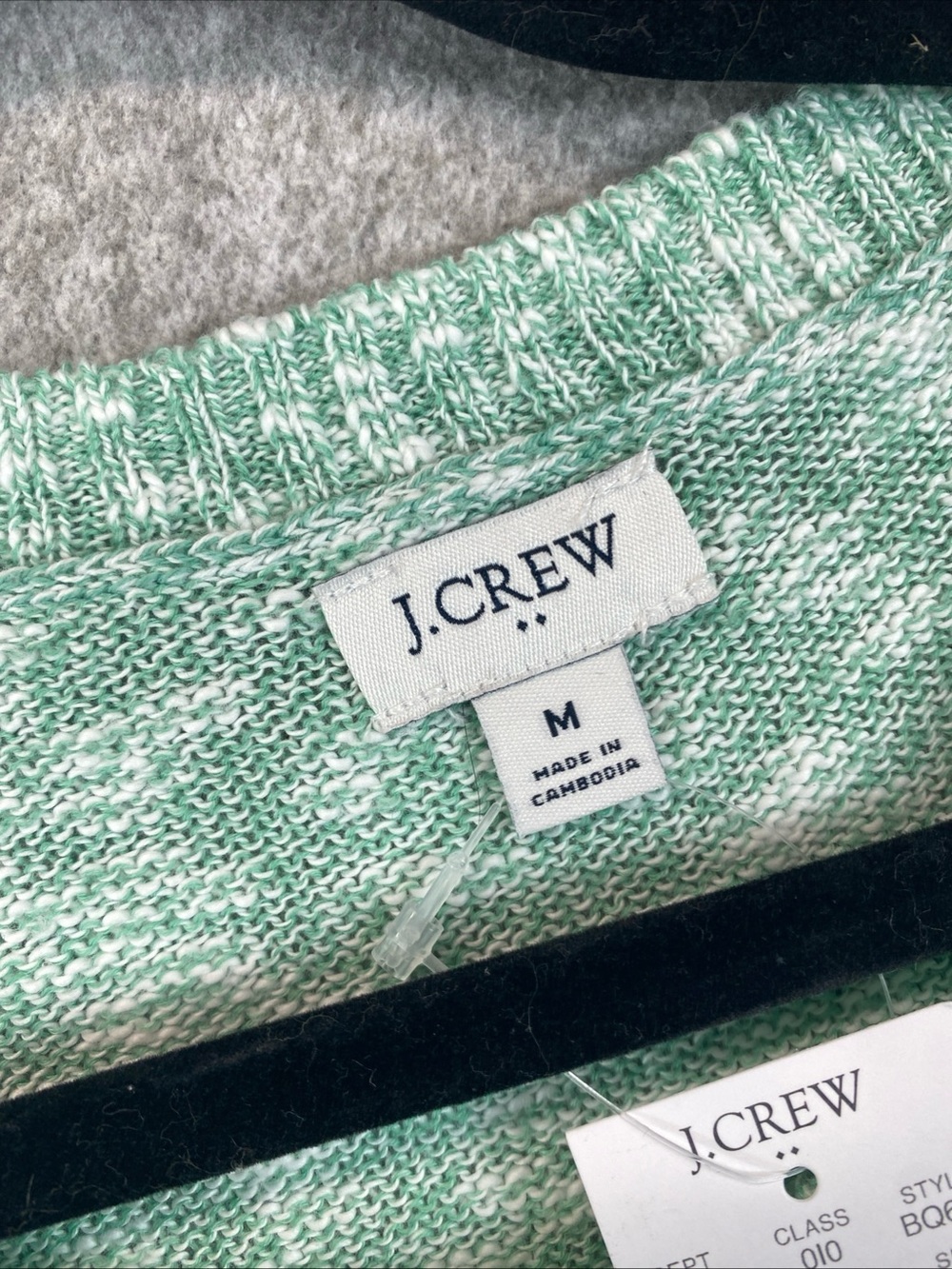 J.Crew Bumpy Knit sweater Women's M Pullover Crewneck Heathered Green Cozy Soft - Picture 2 of 10
